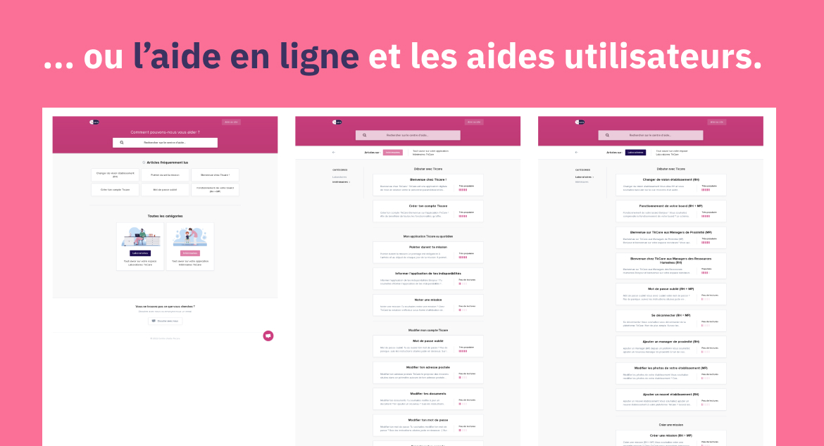 ... ou l'aide en ligne et les aides utilisateurs.