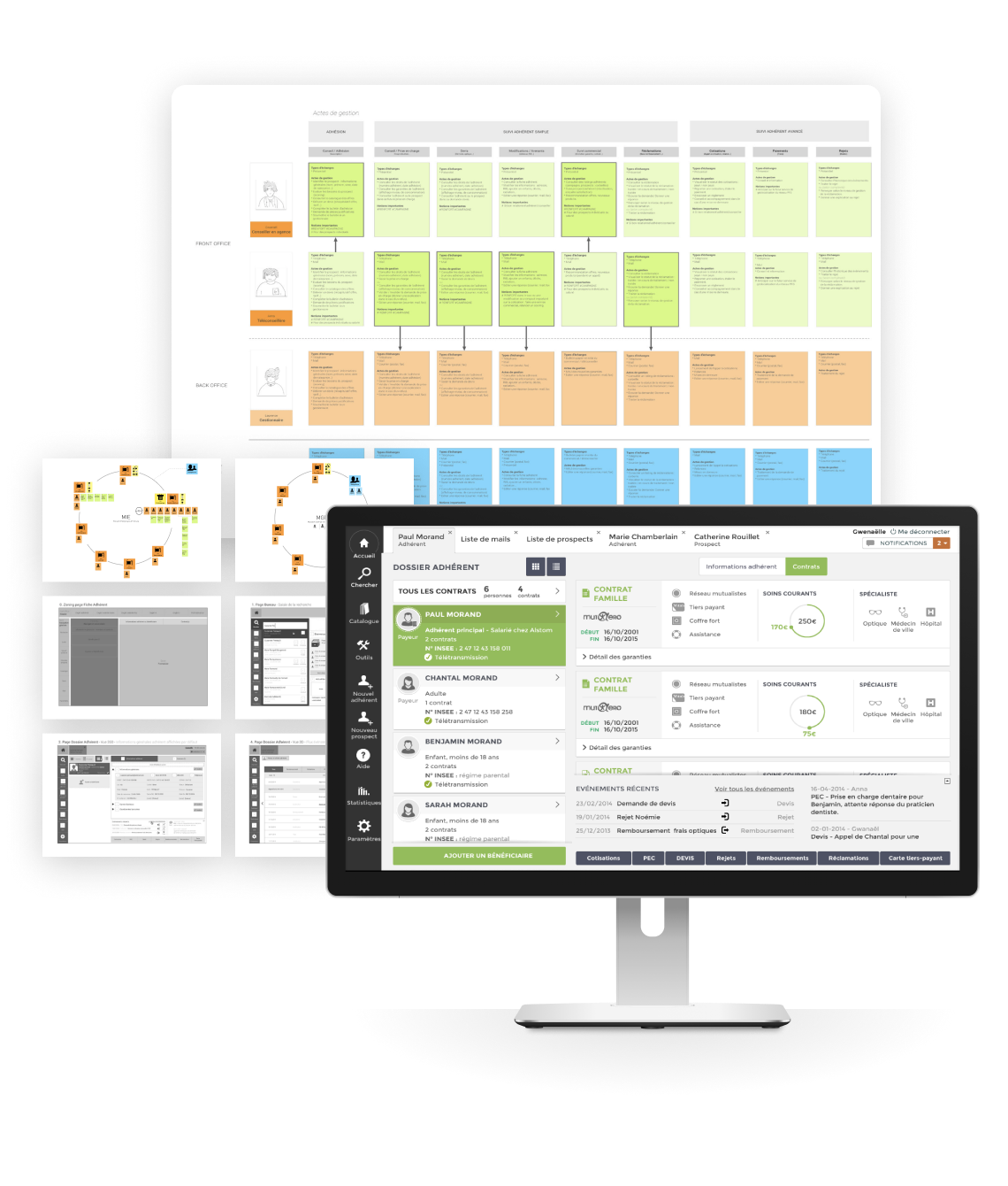 Écran d’un ERP métier conçu par use.design