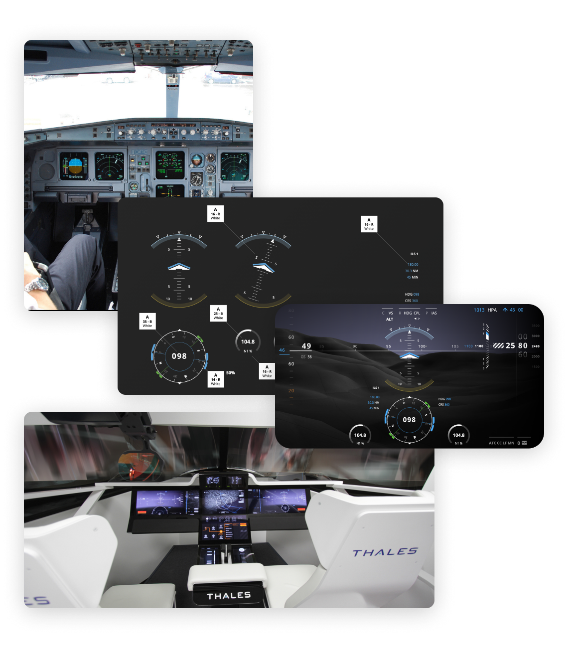 Cockpit, poste de conduite et interfaces de tableaux de bord embarqués.